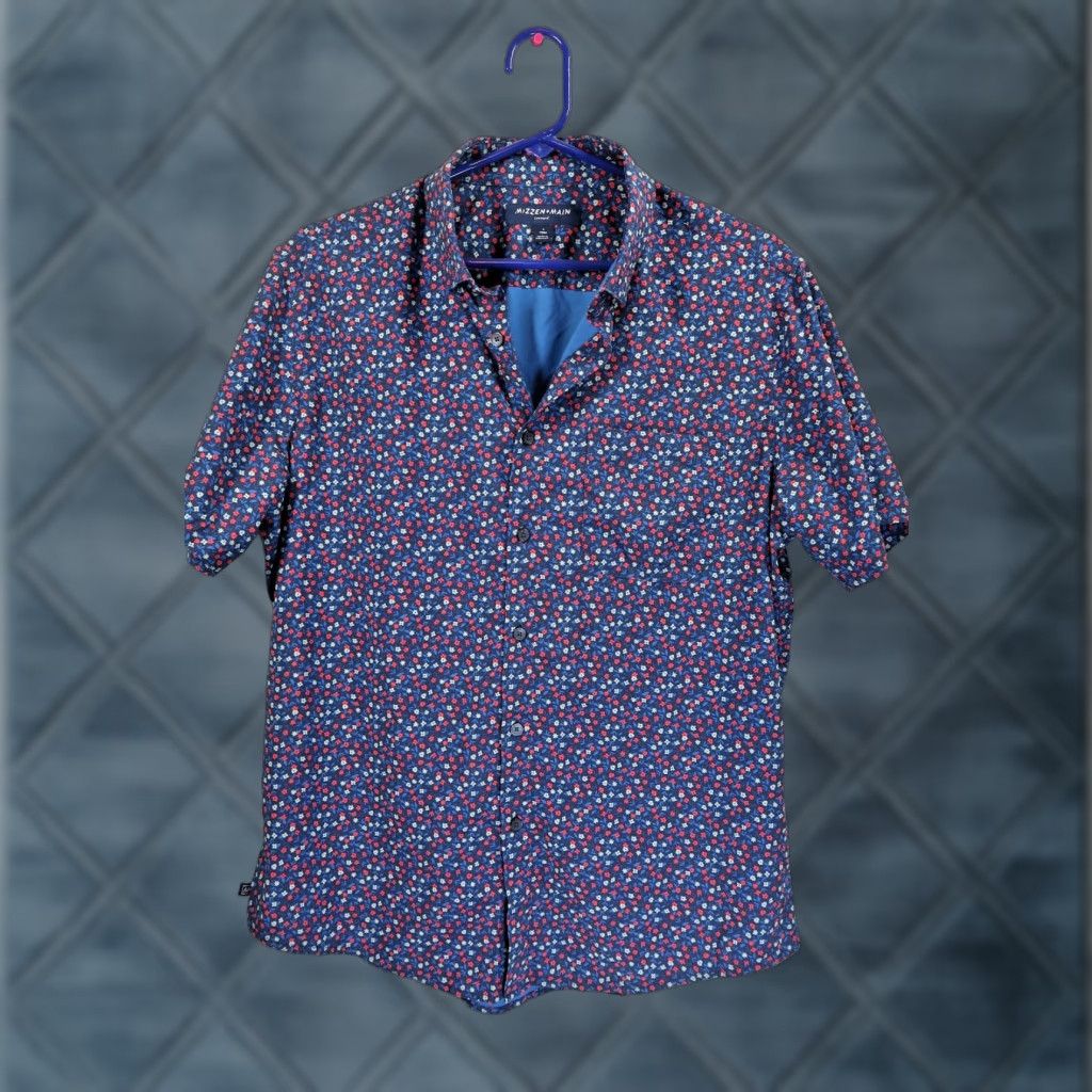 Main Mizzen Main Leeward Men S Short Sleeve Patterned Shirt Light Colorful Large
