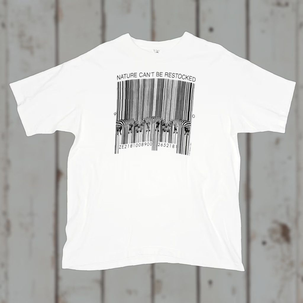 Fruit Of The Loom Vintage Zebra T Shirt Xl Unisex Adults 1990s Human I Tees Cotton White Short Sleev Hoodie, Sweatshirt