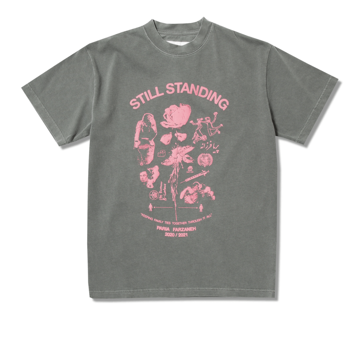 Farzaneh Paria Farzaneh Still Standing Space Grey T Shirt New