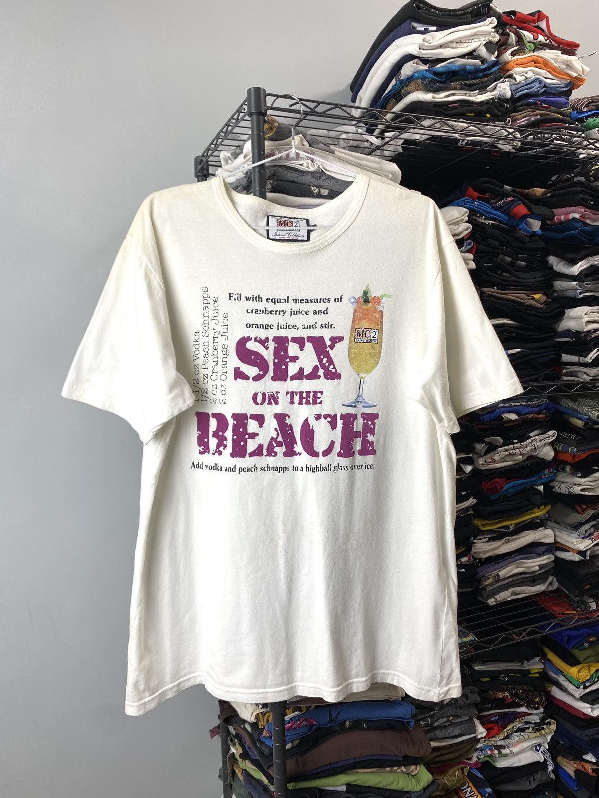 Vintage 2000s Sex On The Beach Humor Art T Shirt