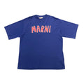 Marni Cutout Logo Short Sleeve Tee Shirt Ocean Blue