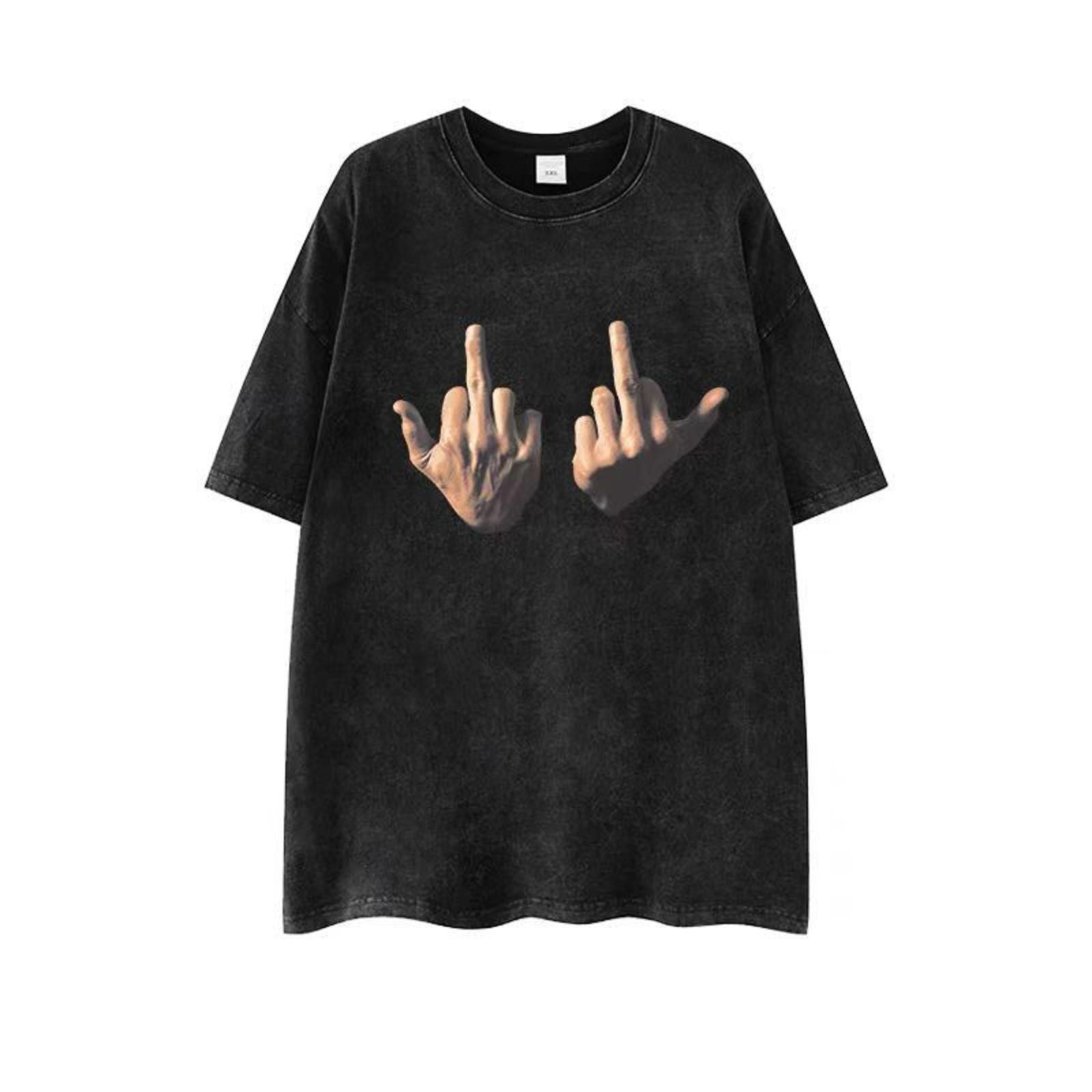 Other Middle Finger Print Bleached Short Sleeve T Shirt Hoodie, Sweatshirt | FlexRushtees.com