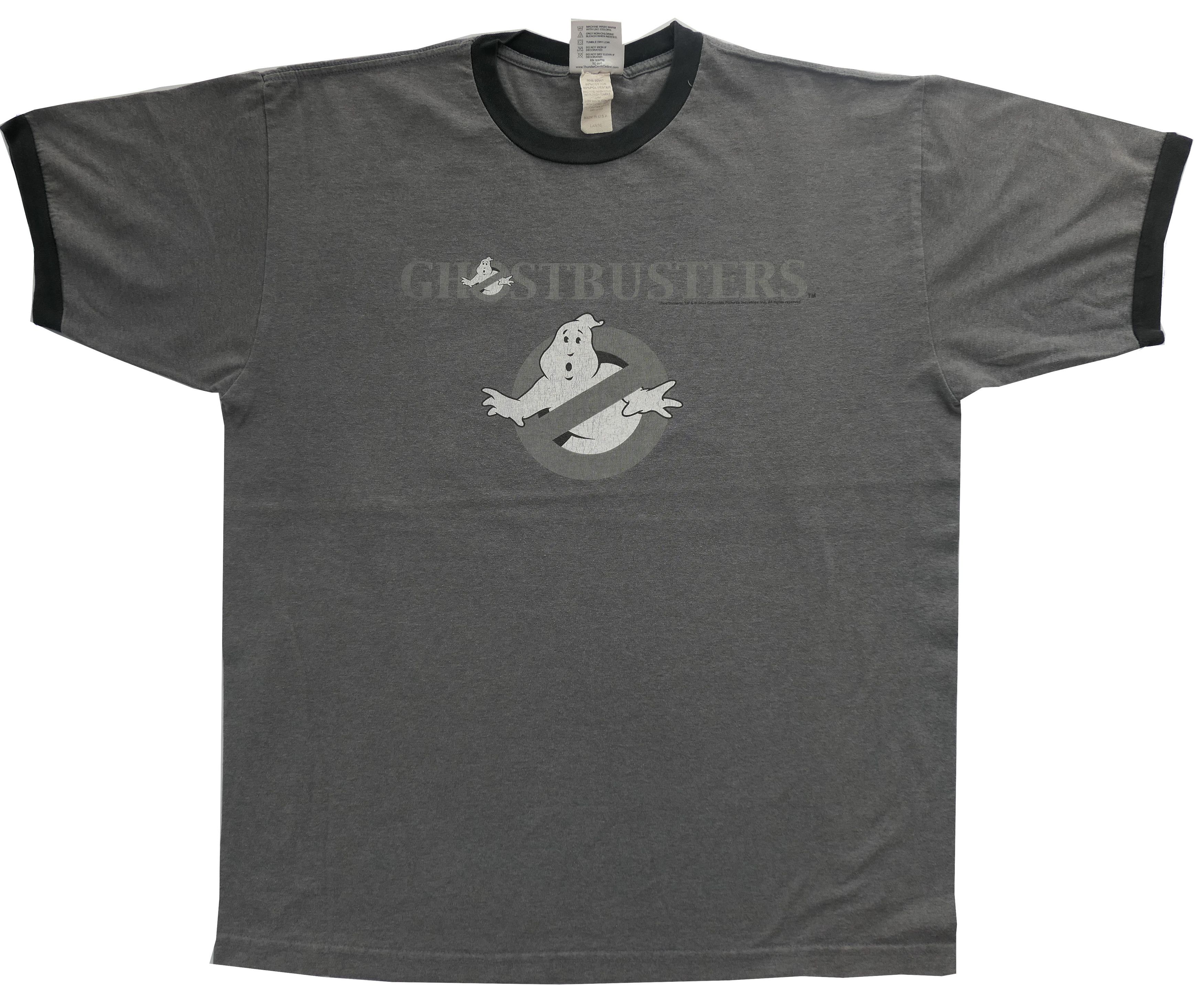 Vintage Vtg Y2k Ghostbusters Gray Ringer T Shirt Large