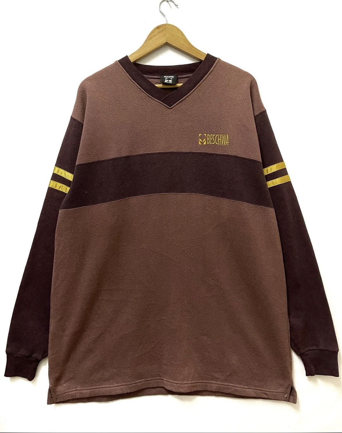 Japanese Brand X Vintage Vintage Beschwa V Neck Mini Logo Sweatshirt Extra Large