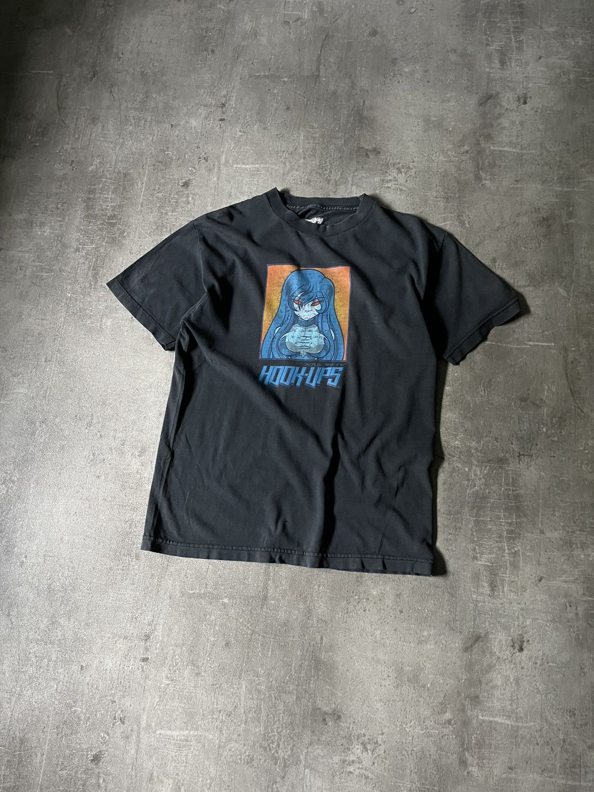 Ups Vintage Hook Ups Washed Black T Shirt Rare