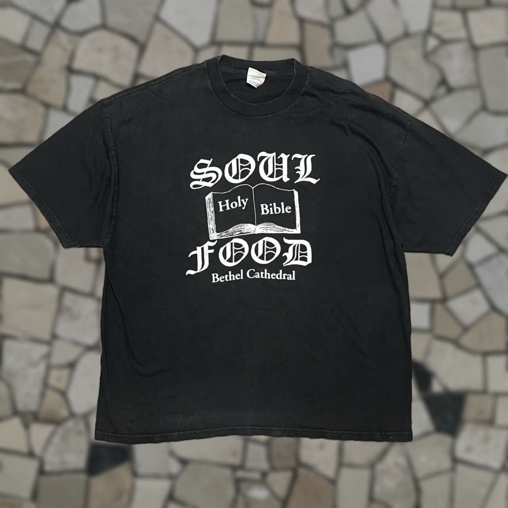 Vintage Hanes T Shirt Soul Food Holy Bible Religion Jesus Tee 3xl Black Unisex Adults Short Sl Hoodie, Sweatshirt