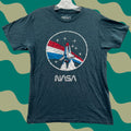 Nasa Shirt Mens Small Blue Short Sleeve Cotton Crew Neck Space Top