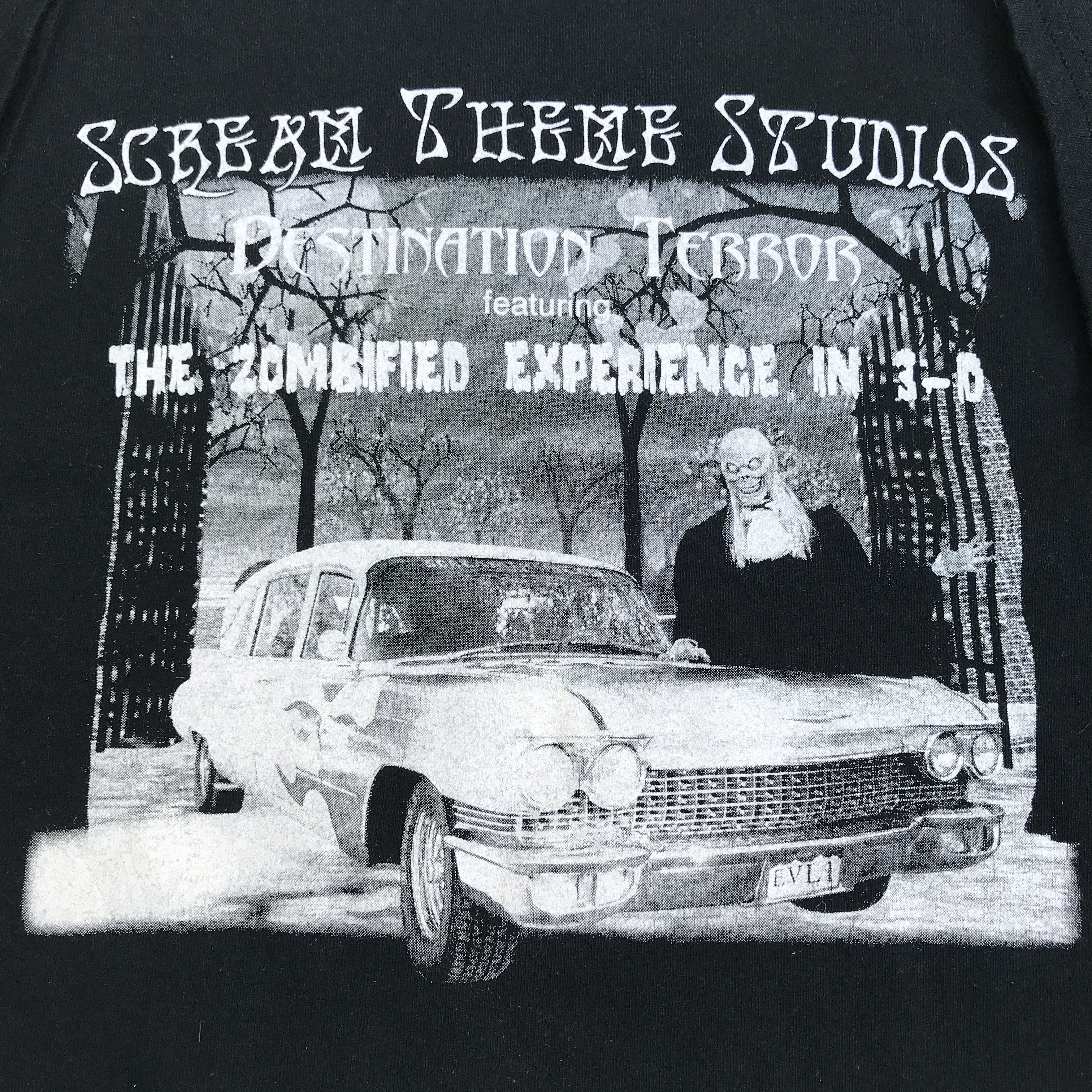 Vintage Vtg Scream Theme Studios Destination Terror Promo Tee Shirt
