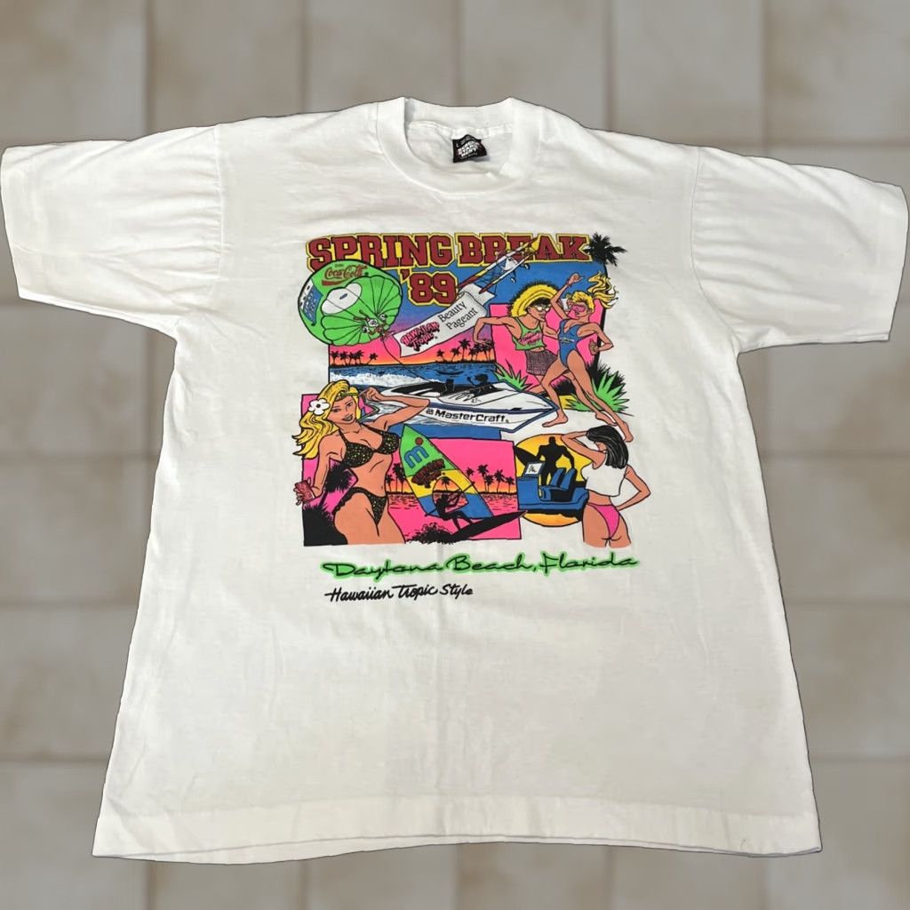 Vintage True 80 S Daytona Beach Spring Break T Shirt Hawaiian Trop Screen Stars Best Single