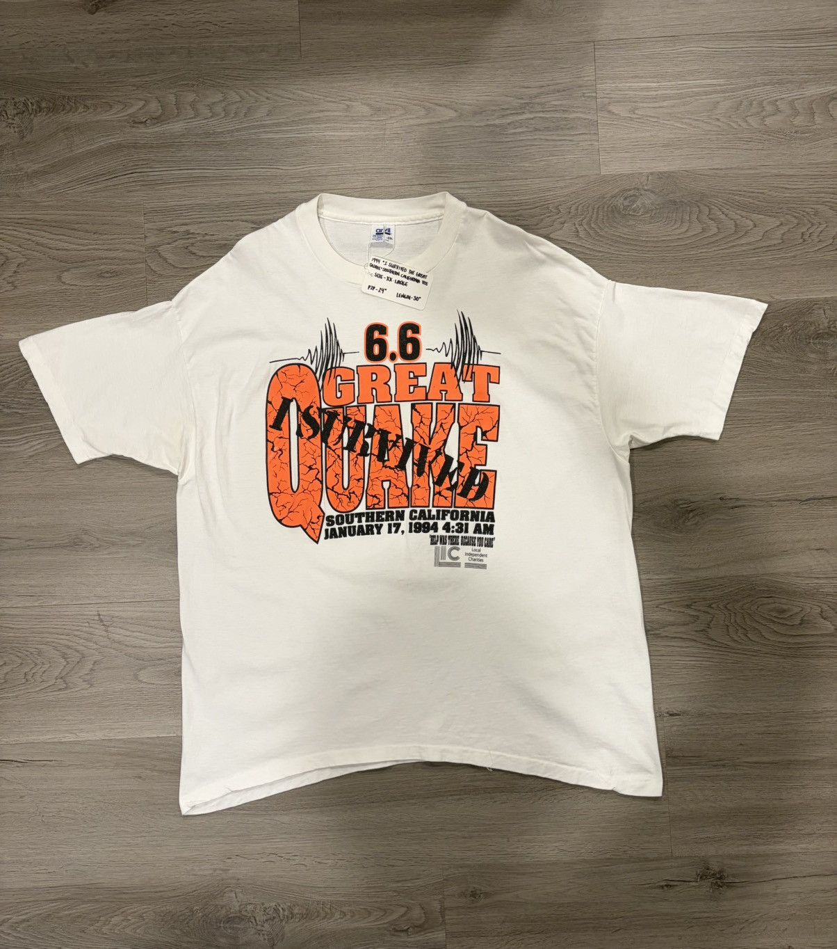 Other 1994 I Survived The Great Quake Southern California Tee