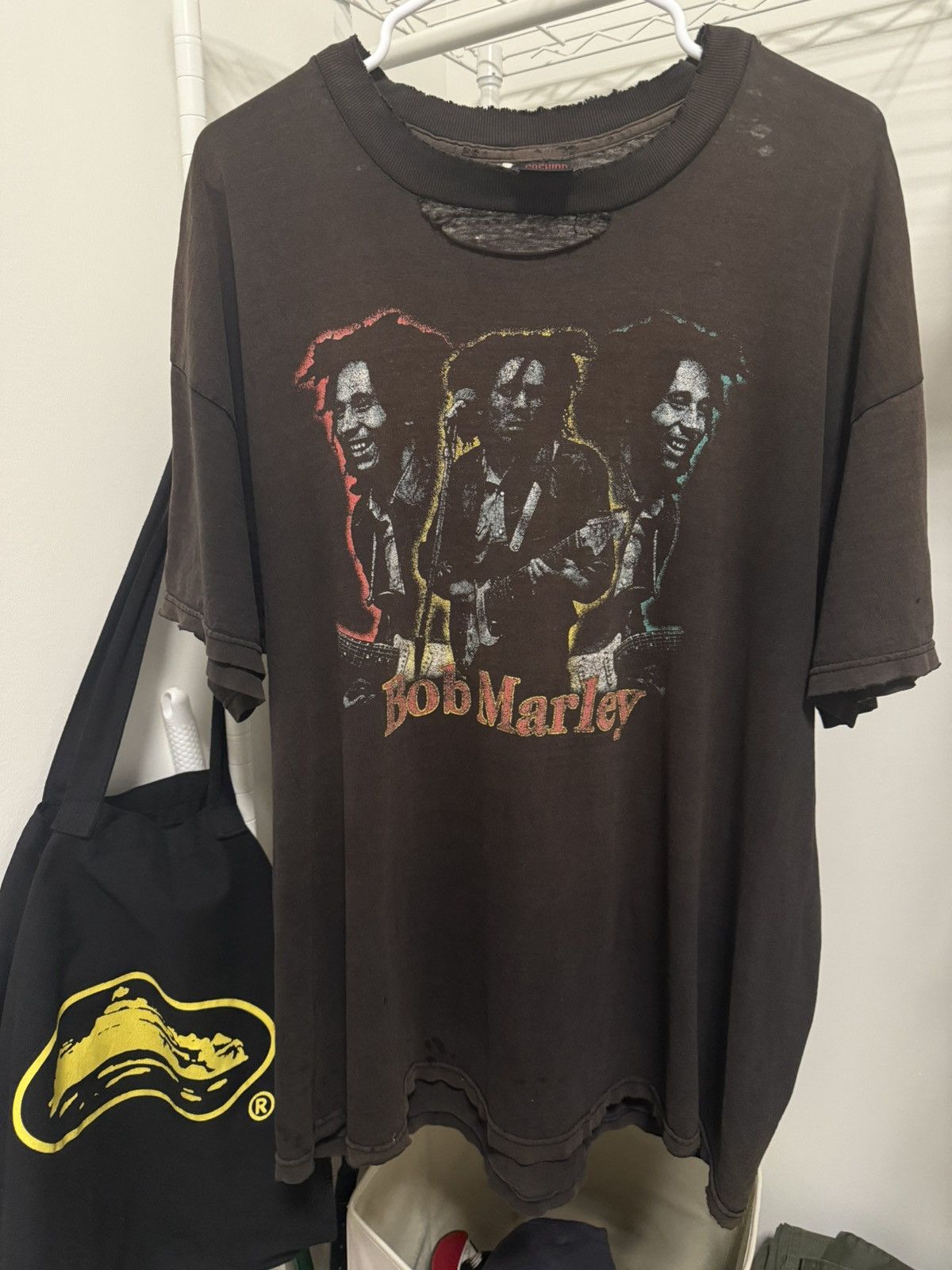 Band Tees Thrashed 90s Bob Marley Tee Sun Faded Hoodie, Sweatshirt | FlexRushtees.com