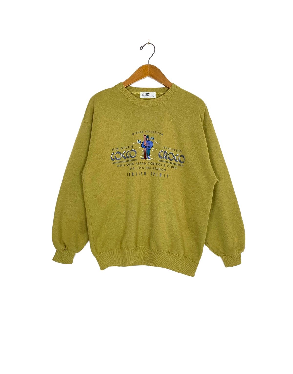 Japanese Brand Rare Cocco Croco Italy Winter Collection Sweatshirt Big Logo