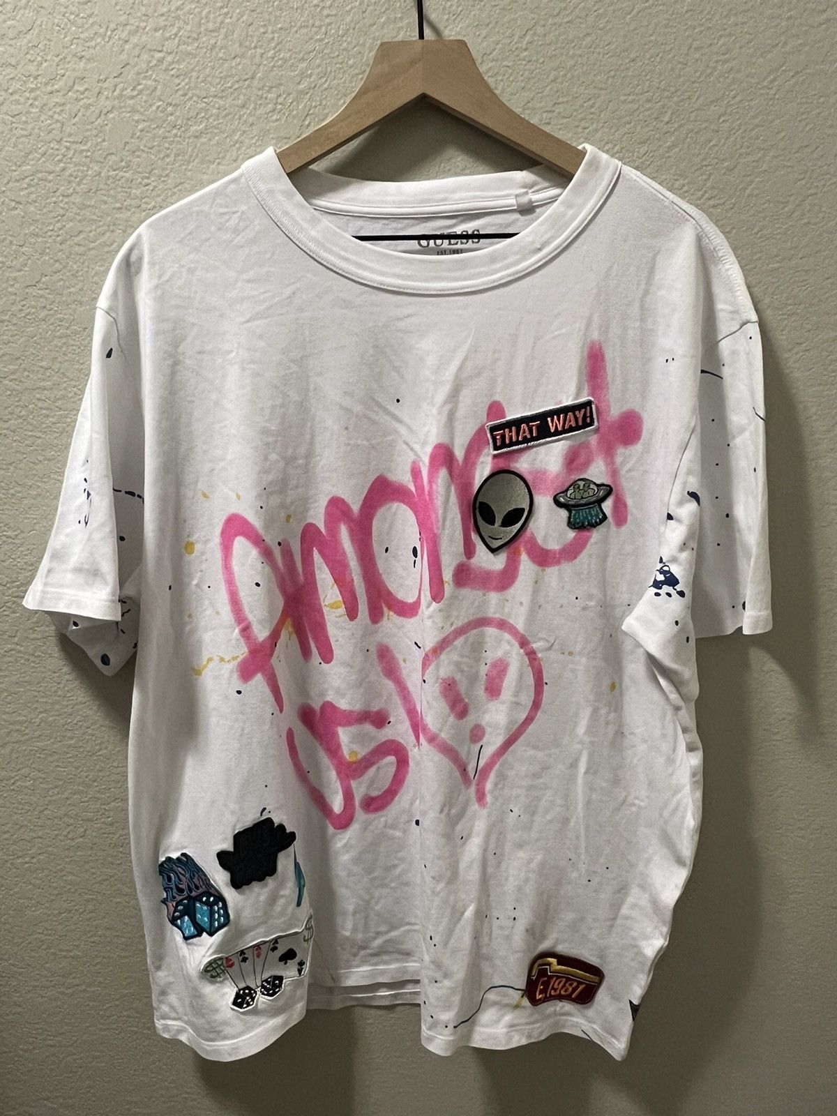 Custom Guess T Shirt Large Hoodie, Sweatshirt | FlexRushtees.com