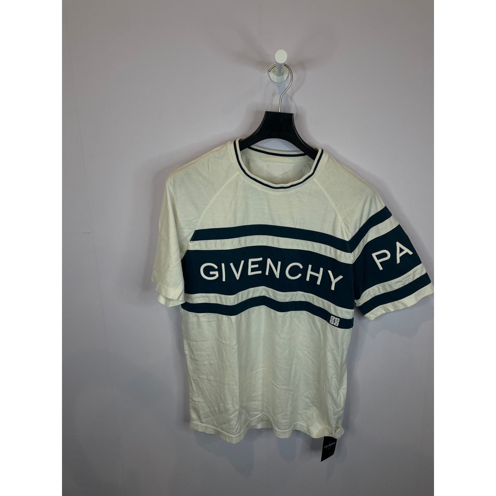 Givenchy Tee White Teal Missing Top Tag Used Medium Hoodie, Sweatshirt | FlexRushtees.com