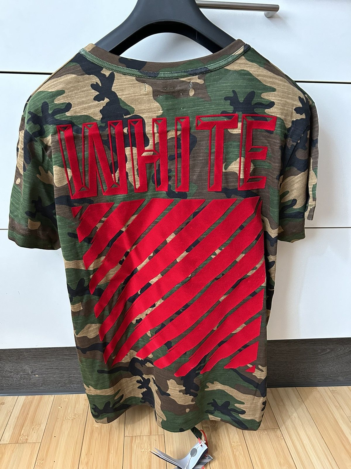 White Off White Camo Tee Size M Brand New Hoodie, Sweatshirt | FlexRushtees.com