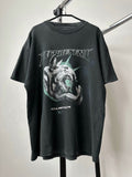 Clo Represent Hellraiser Dog Snake Print Logo Faded Grey T Shirt
