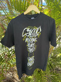 Raised X Stussy Stussy Born X Raised Black Graffiti Tee Hoodie, Sweatshirt | FlexRushtees.com