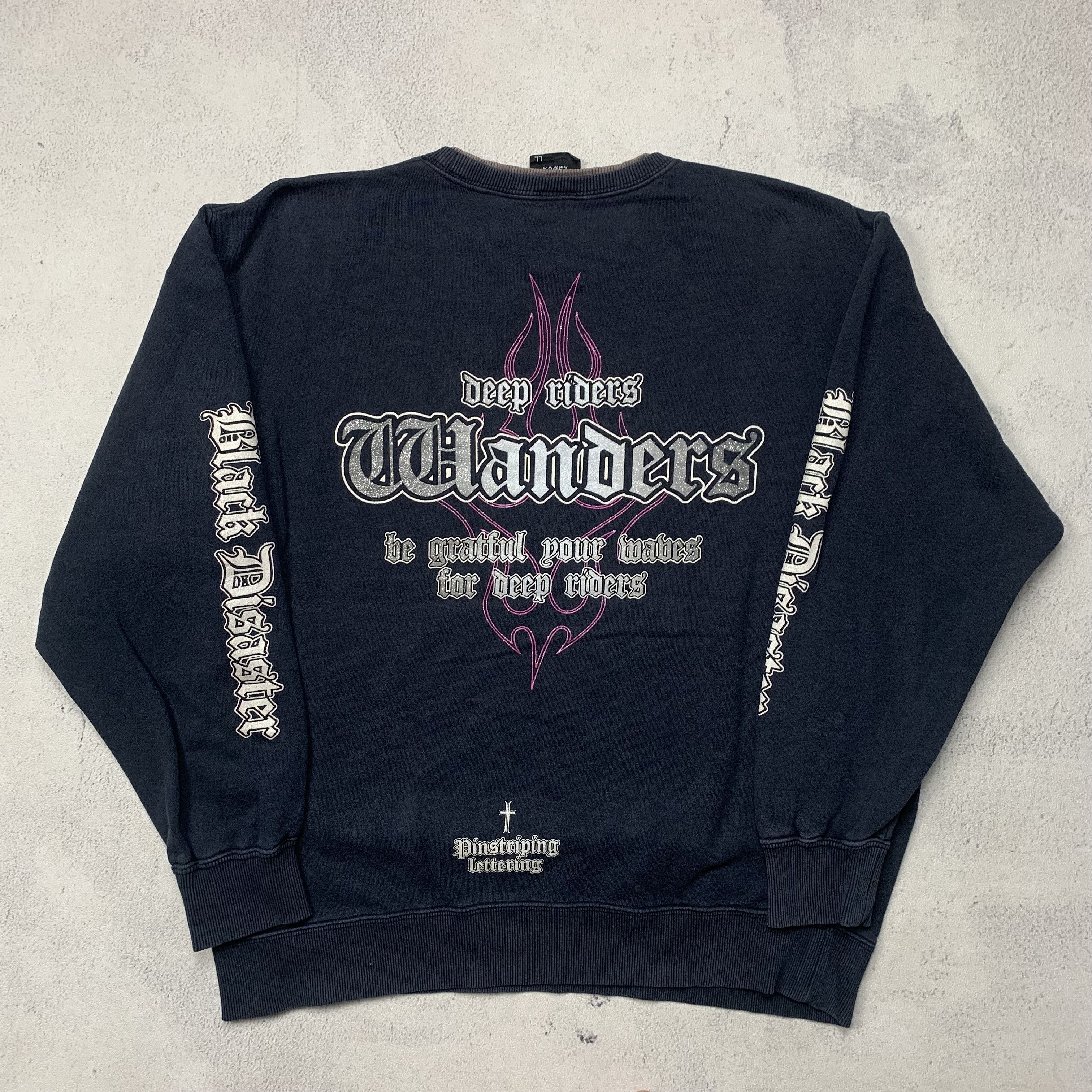 Japanese Brand Modern Label Pinstrip Deep Riders Sweatshirt Crewneck Y2k T-Shirts, Hoodie | FlexRushtees.com
