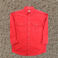 Vintage Five Brother Mens Heavyweight Flannel Shirt Long Sleeve Red Casual Workwear Winter F