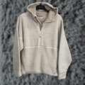 Prana Permafrost Half Zip Teddy Fleece Hoodie Womens Xl Beige 1 2 Zip Lined Cozy