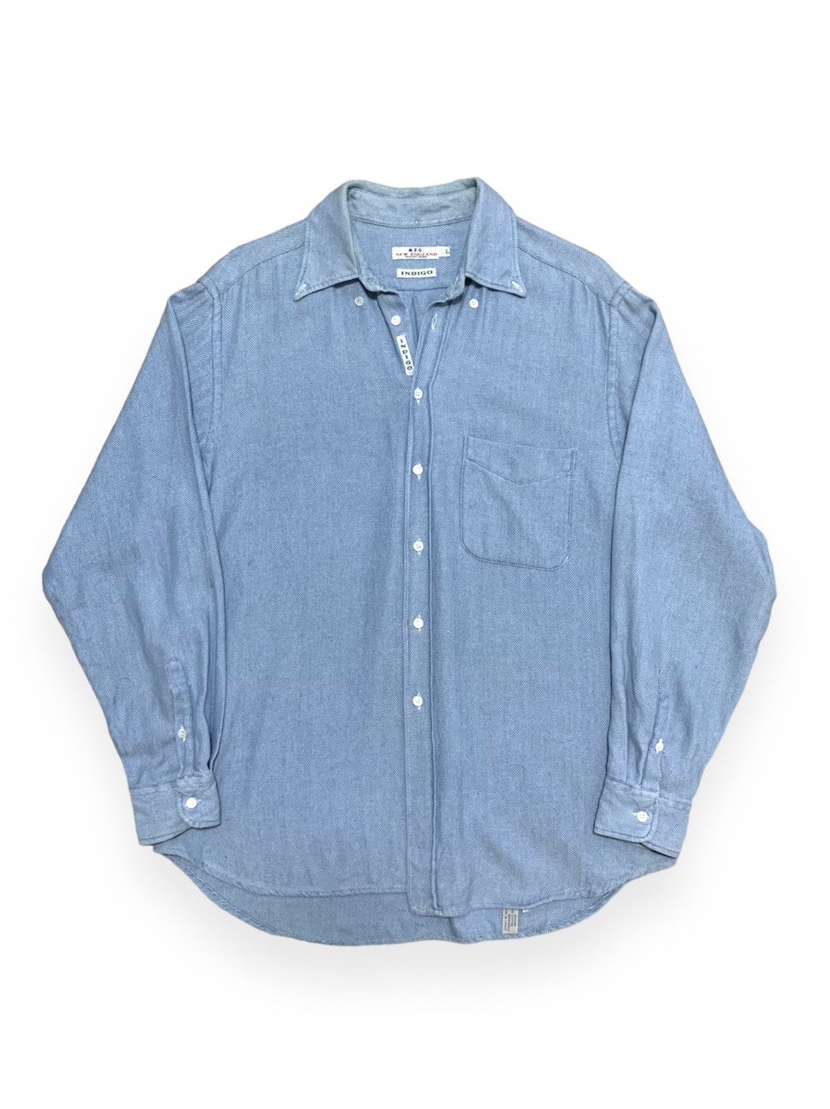 Vintage Shirts M F G New England Bleached Brand Indigo Hoodie, Sweatshirt | FlexRushtees.com