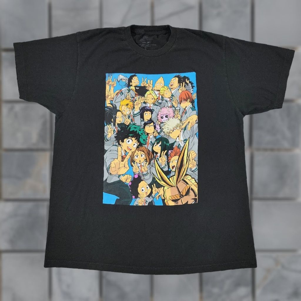 Vintage My Hero Academia Shirt Mens Xl Black Graphic Tee Anime Funimation Short Sleeve Hoodie, Sweatshirt | FlexRushtees.com