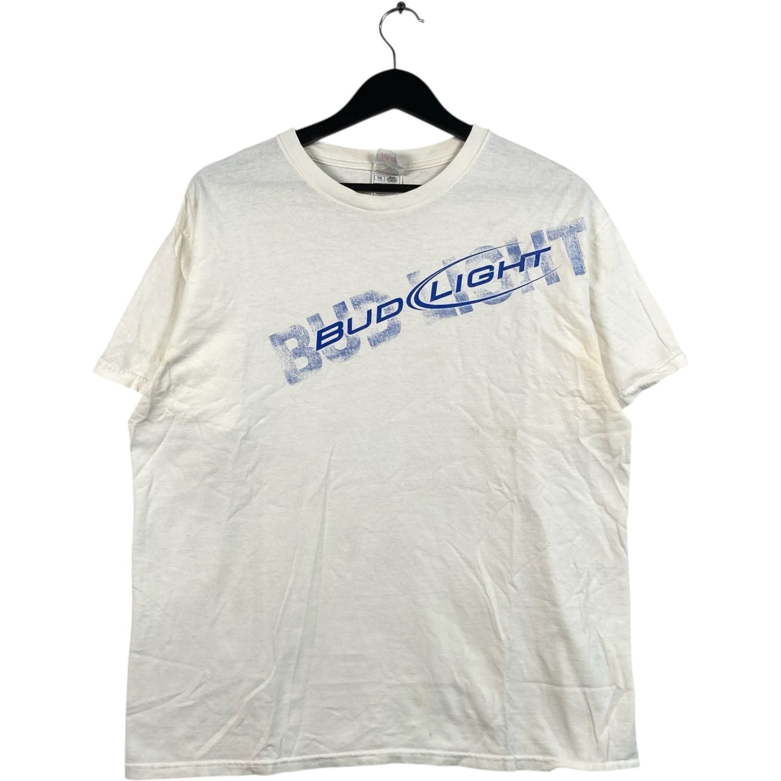 Fruit Of The Loom Vintage Bud Light Chest Spellout Beer Promo Tee Xl Hoodie, Sweatshirt | FlexRushtees.com