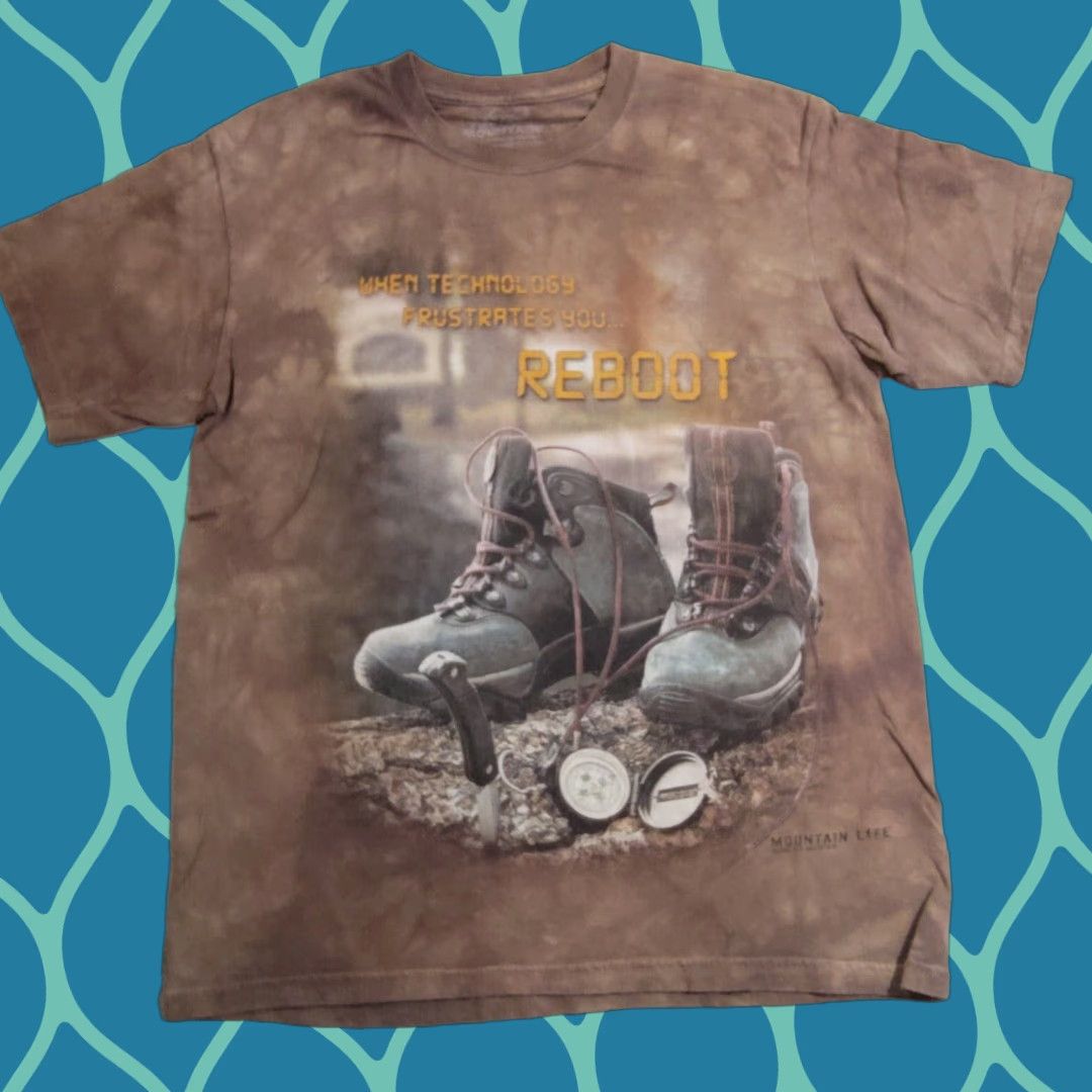 Mountain The Mountain T Shirt Brown Small Mens Crew Neck Outdoor Cotton Regular Fit 90s Reboot