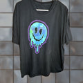 Vintage Retro Trippy The Dye Smile Themed T Shirt Black Xxl Men Short Sleeve Crew Neck Cotto