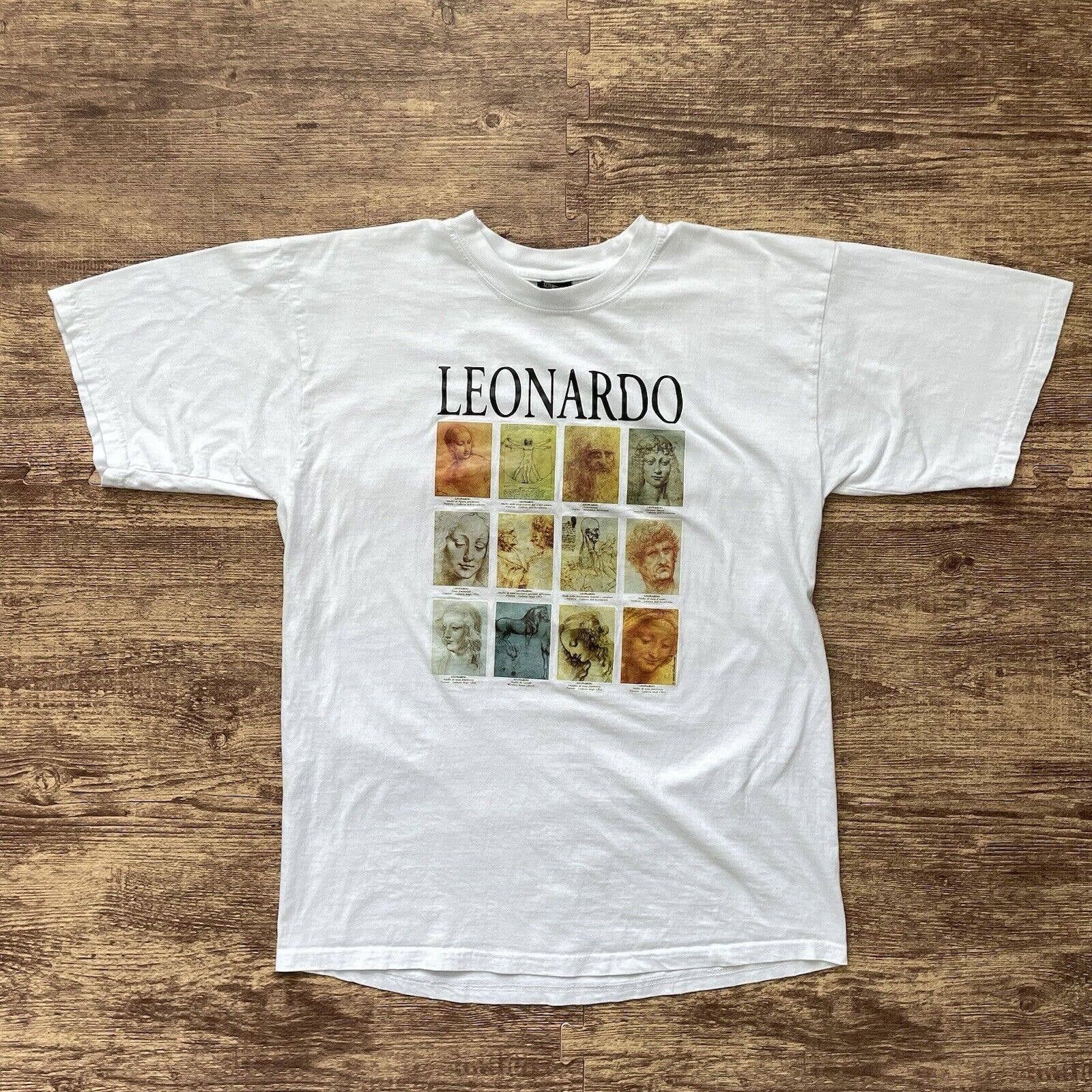 Vintage 1990s Leonardo Da Vinci Art Museum T Shirt Large Hoodie, Sweatshirt | FlexRushtees.com