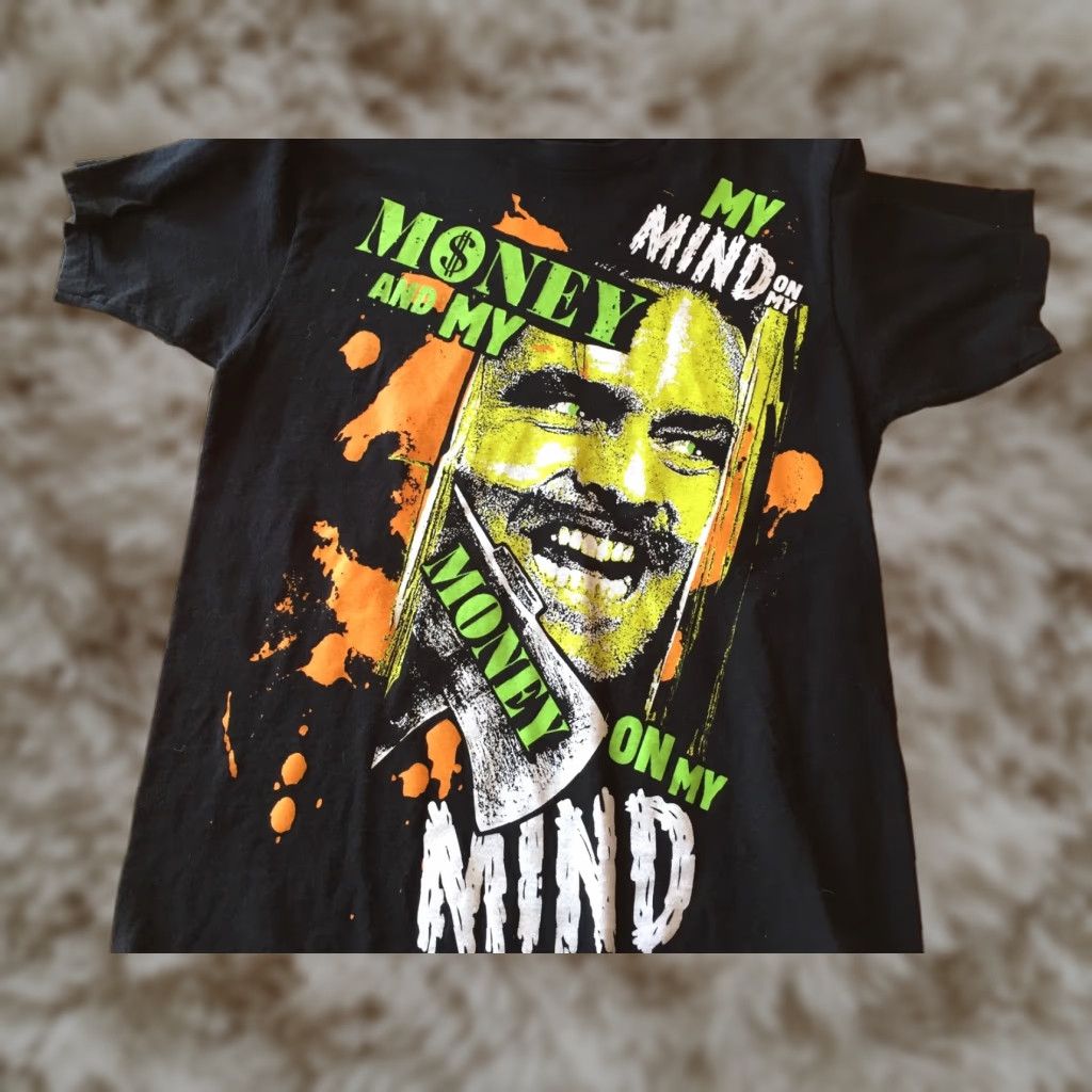Vintage My Mind On My Money Money Shining Jack Med T Shirt Mens Black Graphic Tee