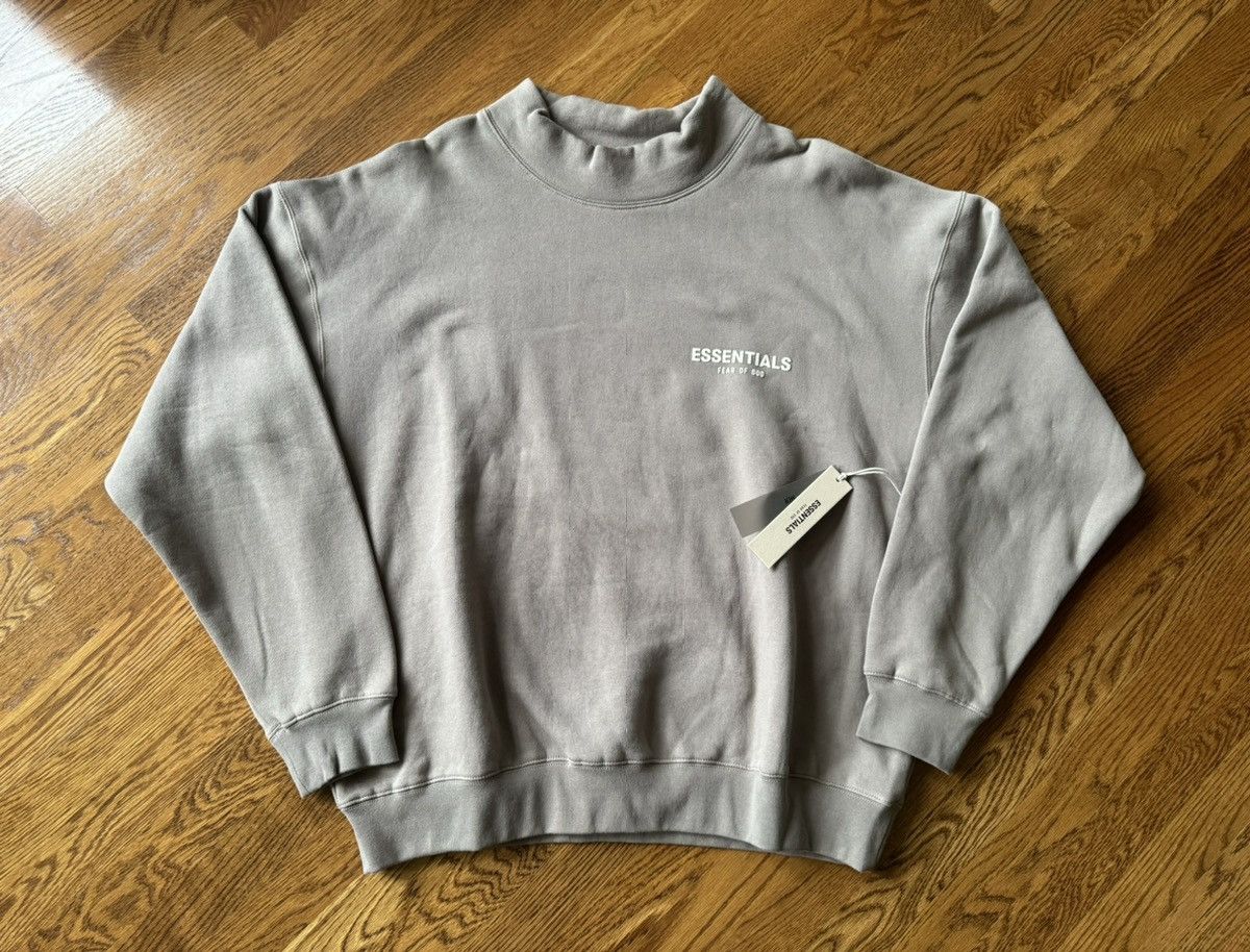 Essentials Large Mockneck Desert Taupe Sweatshirt Crewneck Wood Cement T-Shirts, Hoodie | FlexRushtees.com