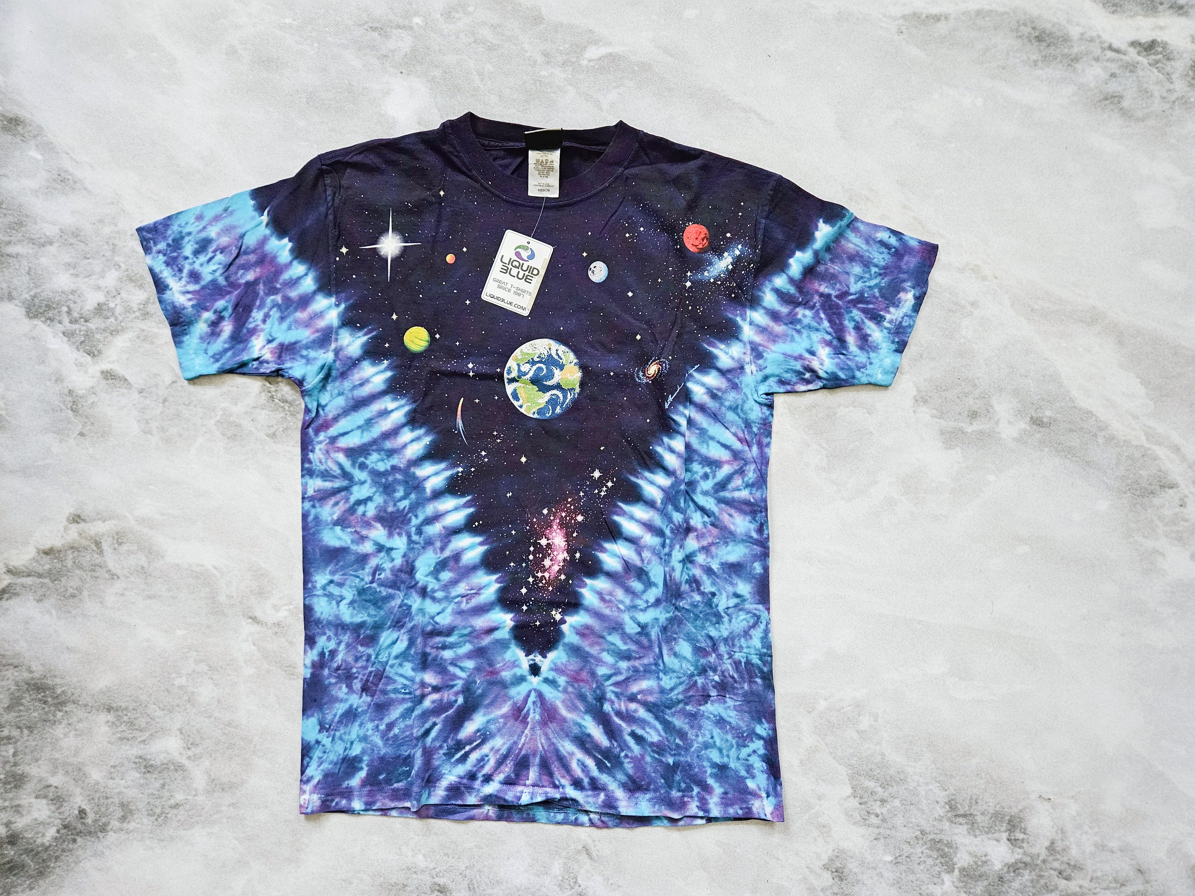 Vintage Liquid Blue Space Deadstock T Shirt M Hoodie, Sweatshirt | FlexRushtees.com