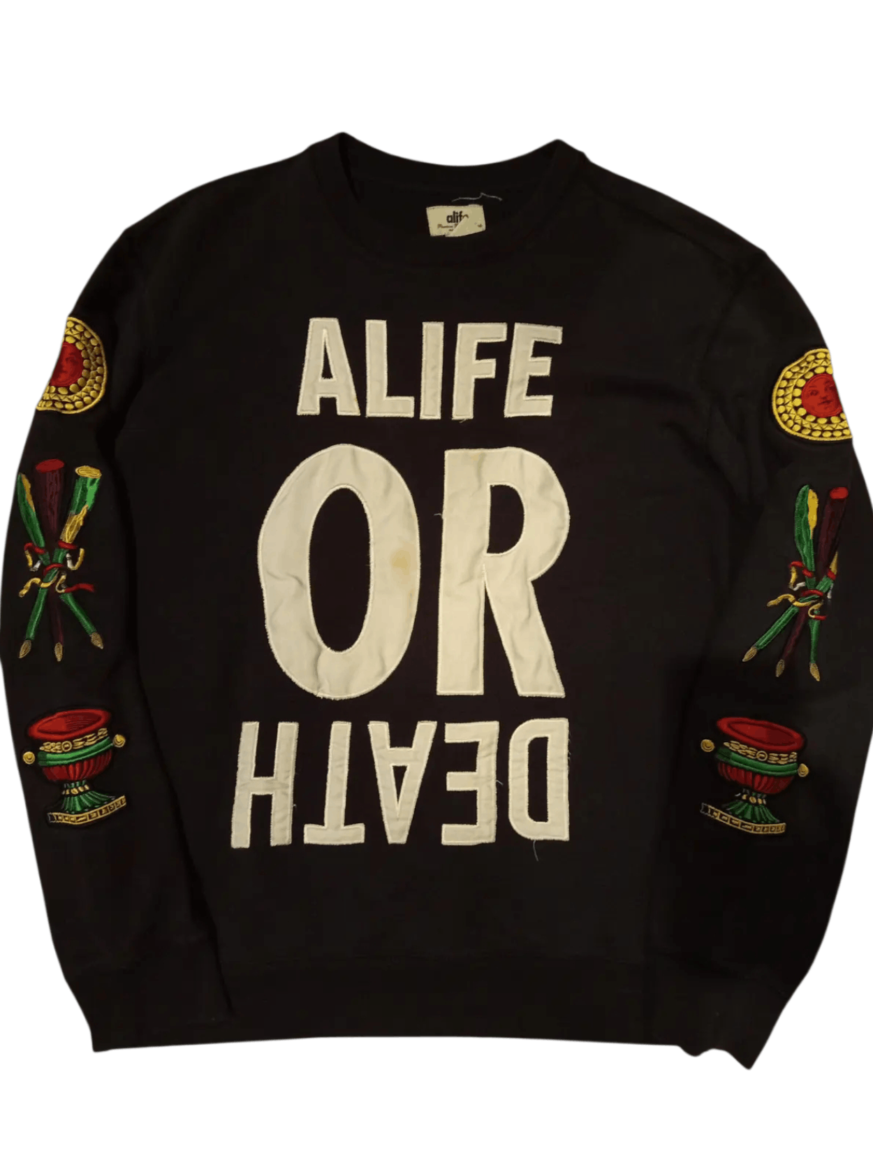 Alife Alife Or Death Embroidered Crewneck Sweatshirt T-Shirts, Hoodie | FlexRushtees.com