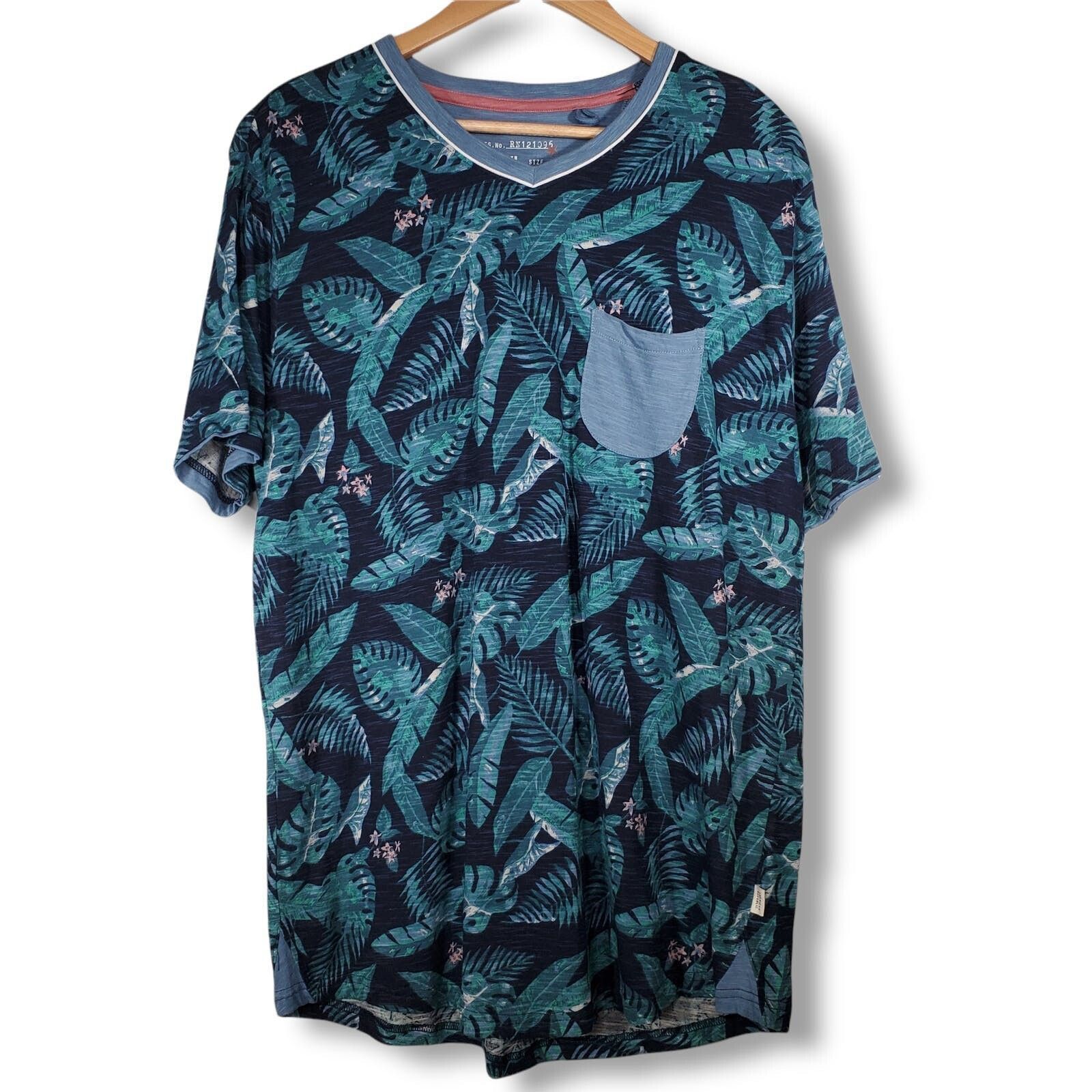 Other American Republic Tropical Leaf Print Short Sleeve Shirt Xl
