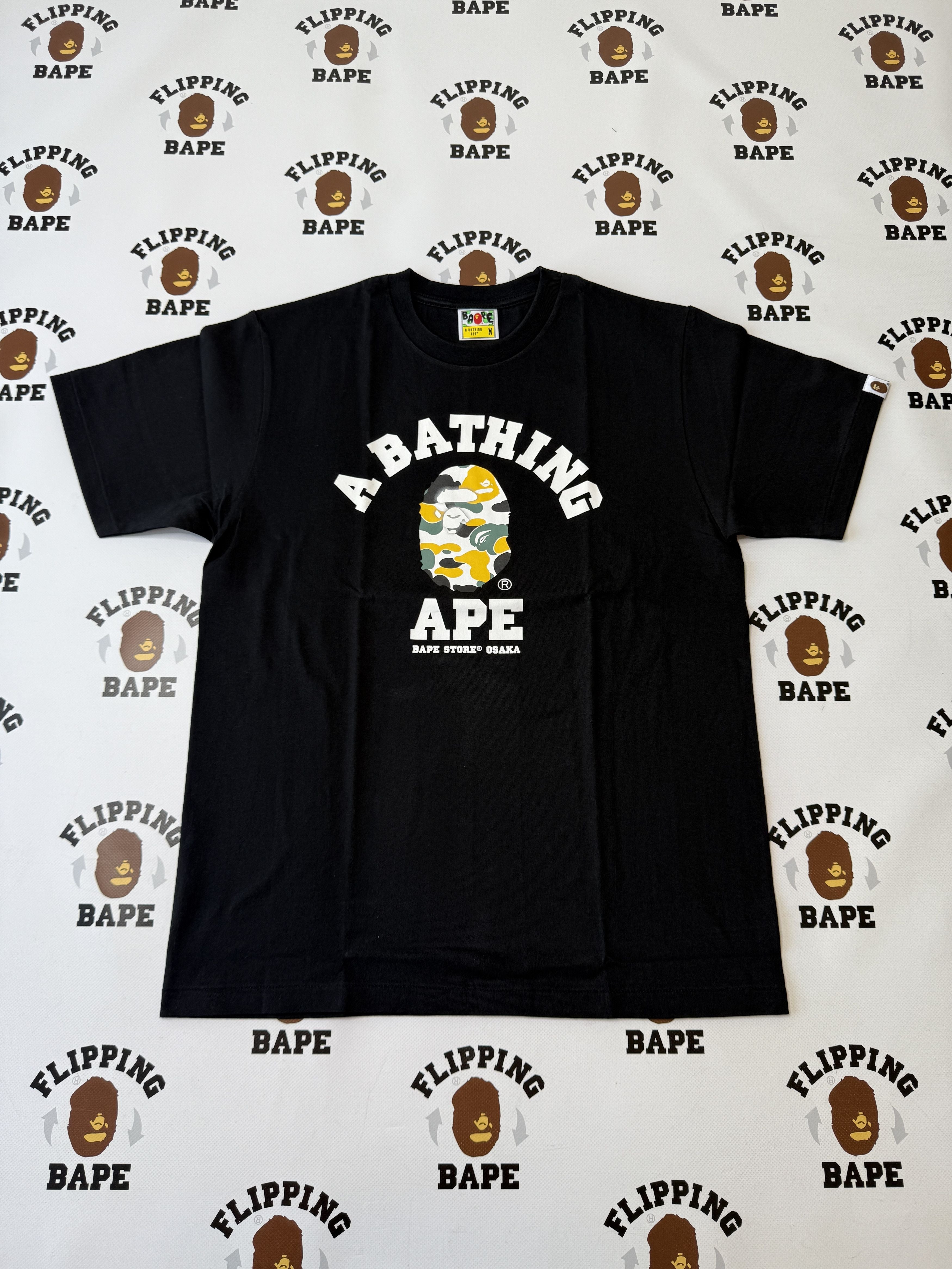 Bape Store Osaka Camo College Tee Hoodie, Sweatshirt | FlexRushtees.com