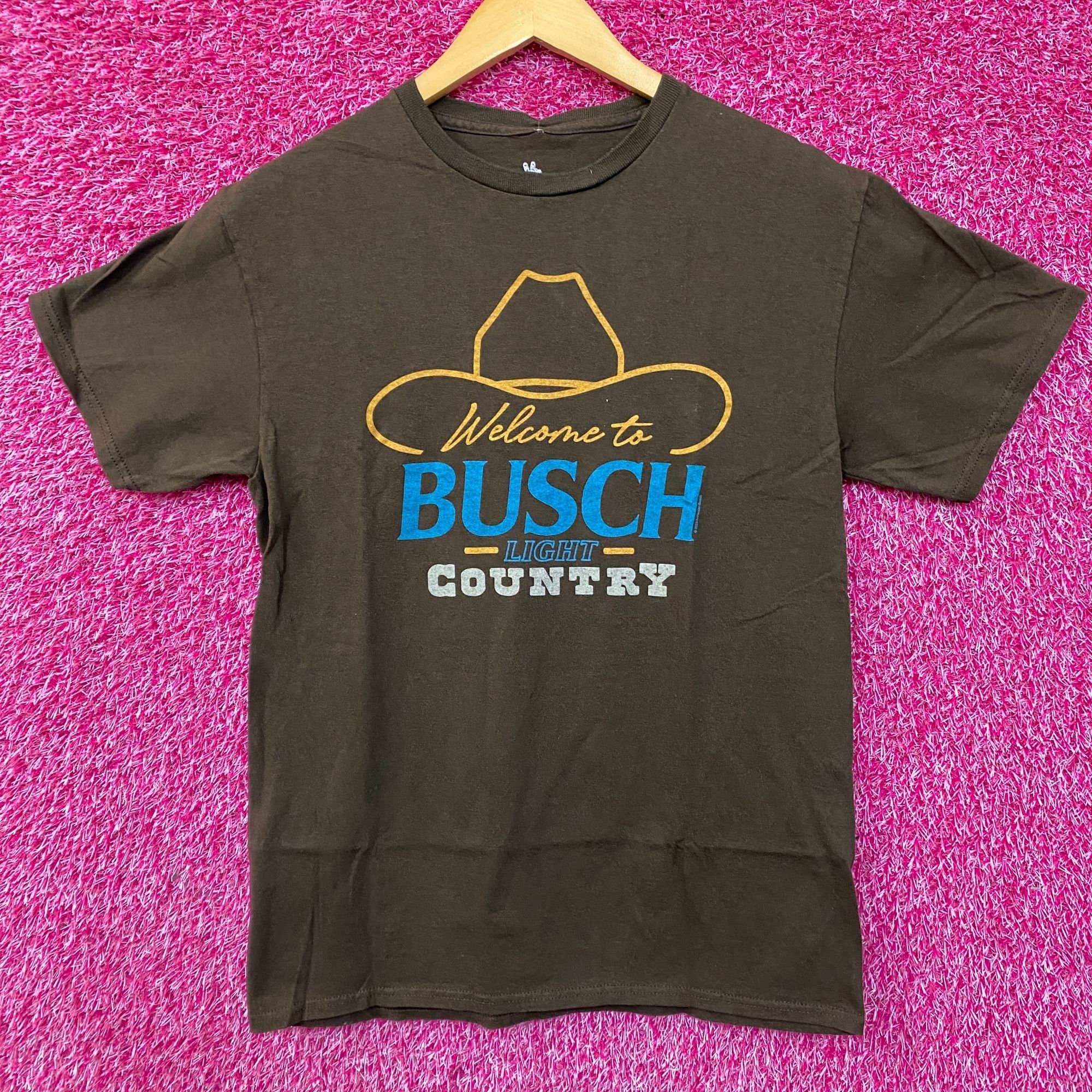 Junk Food Welcome To Busch Light Country Cowboy Hat Tan T Shirt Small