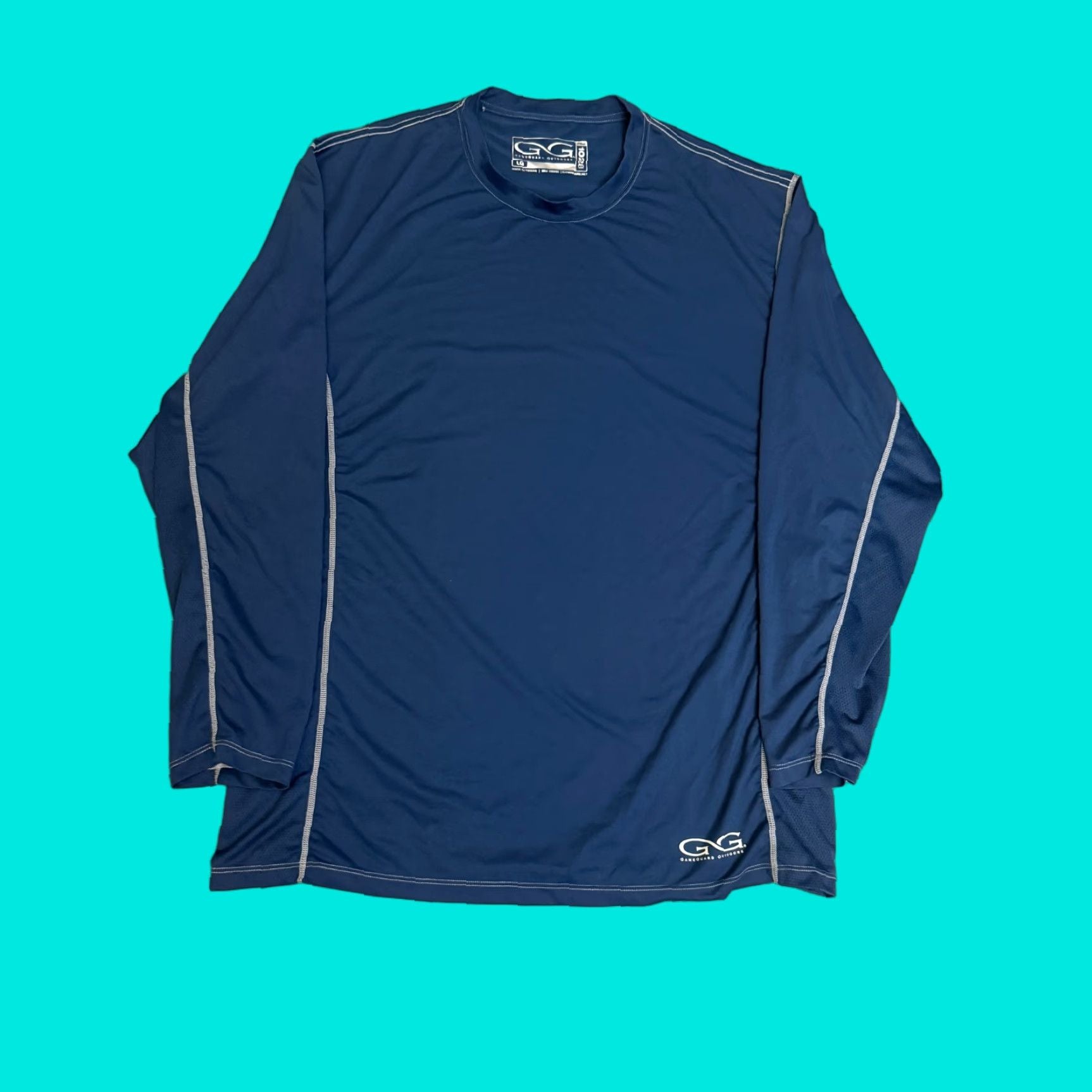 Vintage Gameguard T Shirt Mens Blue Long Sleeve L 1028