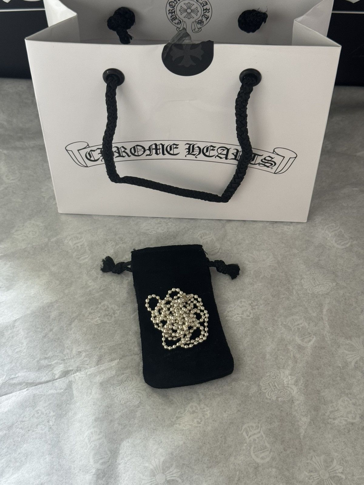 Hearts Chrome Hearts Ball Chain Silver Necklace