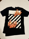 White Off White Burning Hands Graphic T Shirt Hoodie, Sweatshirt | FlexRushtees.com