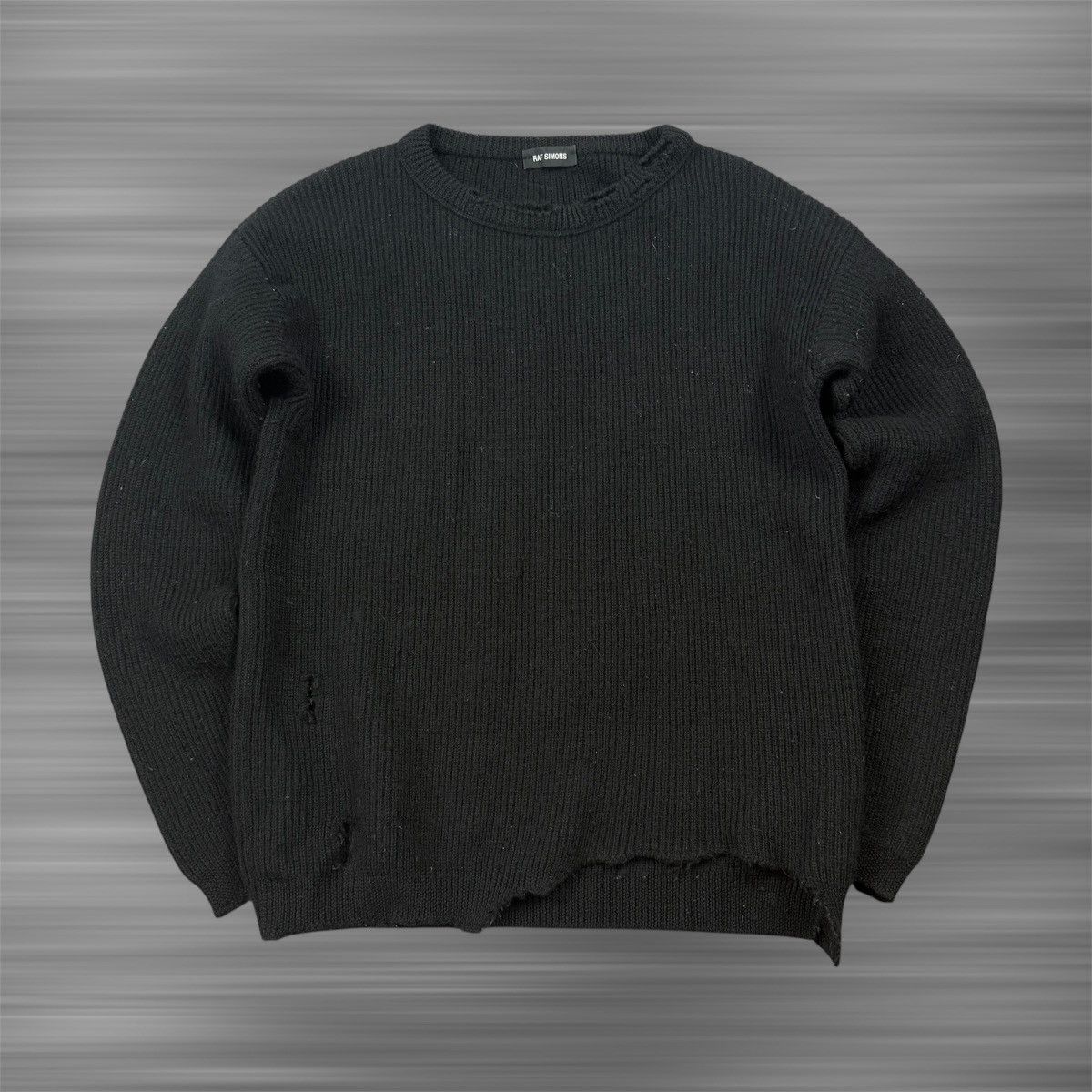 Simons Raf Simons Sweater Black Fall 2017 Destroyed