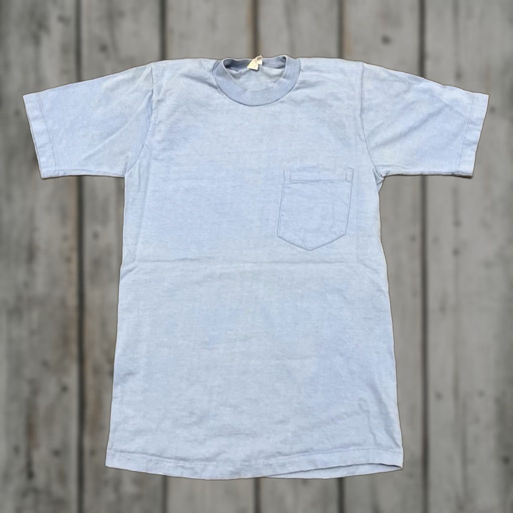Vintage Vtg Towncraft Selvedge T Shirt Pocket Blue 70s Short Sleeve Small Men Shirt 70s Film Festiva