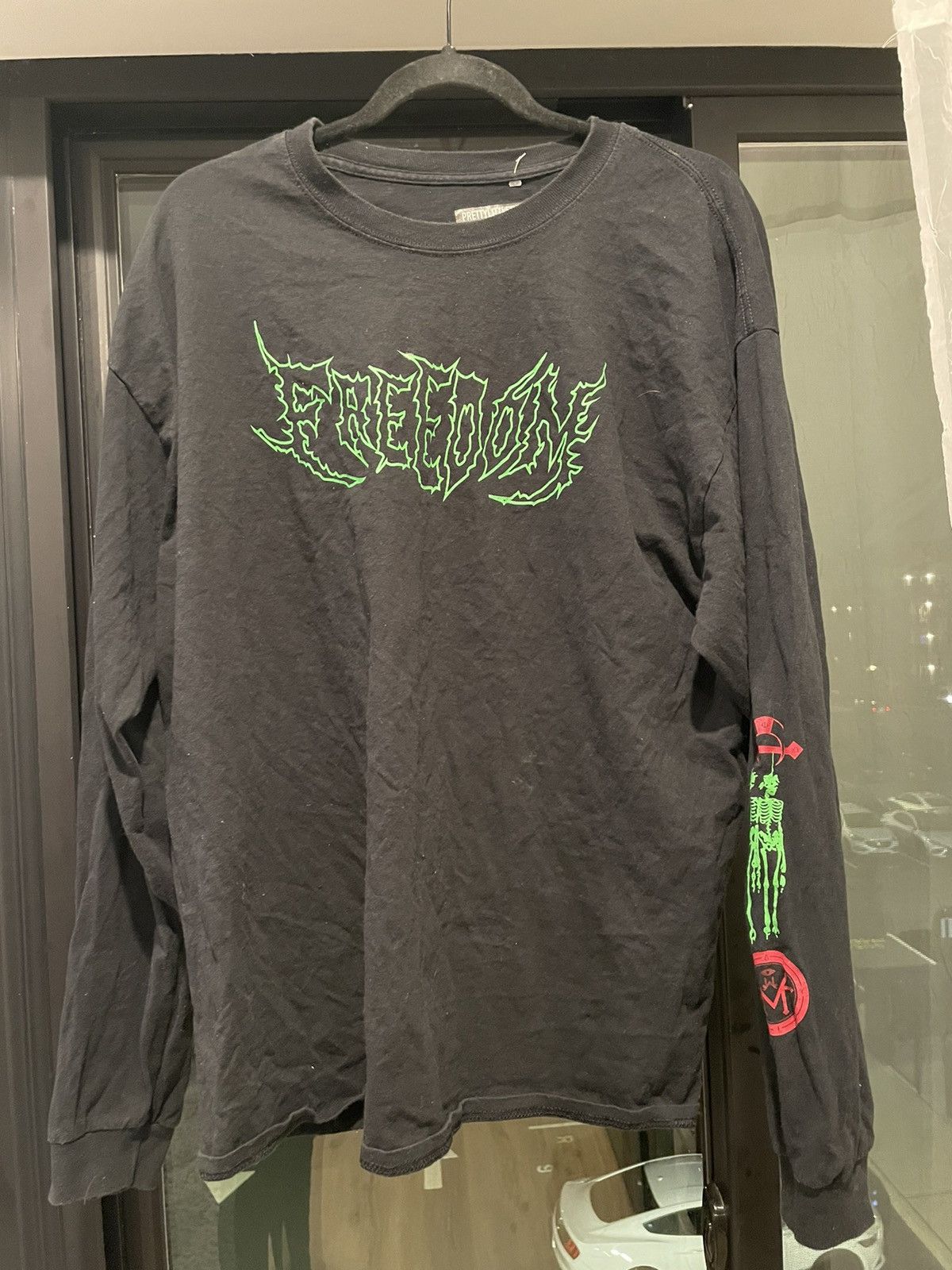 Other Black Long Sleeve Top With Freedom Slogan