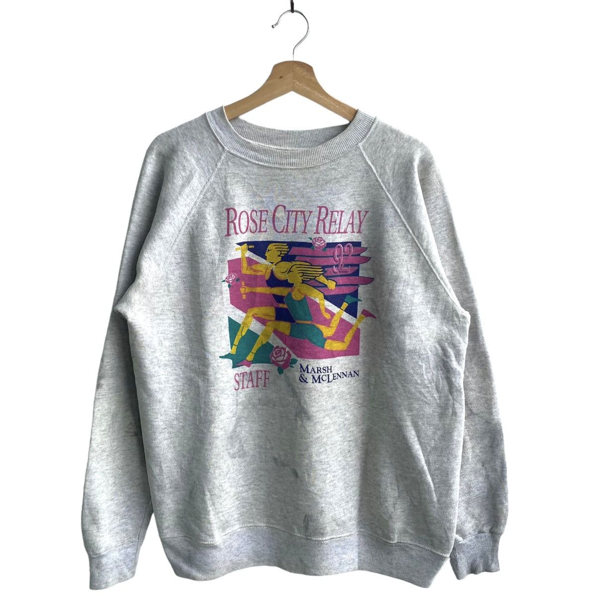 Vintage Rose City Relay Staff Marathon 92 S Hanes Vintage Sweatshirt