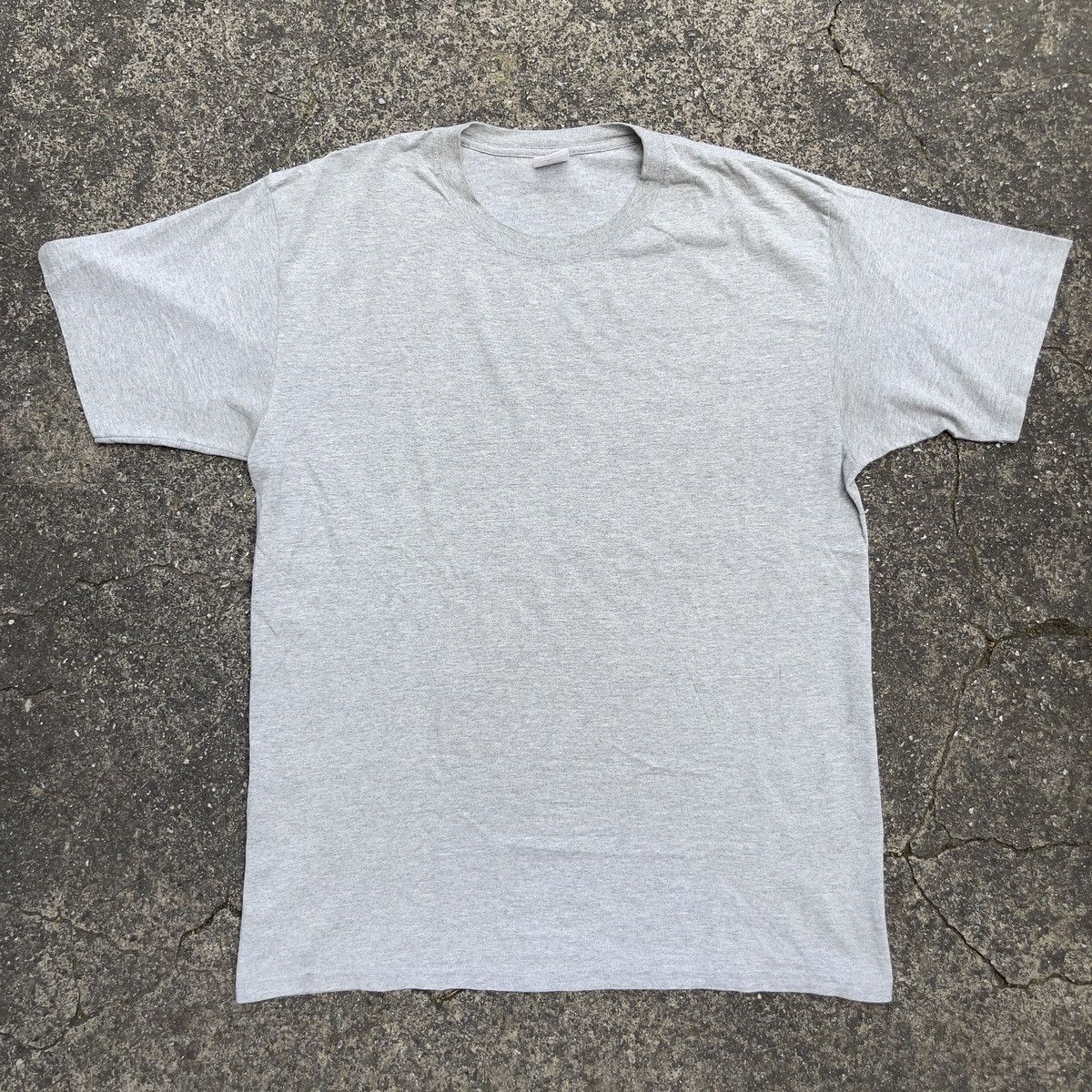 Vintage Y2k Grey Anvil Red Line Blank Shirt