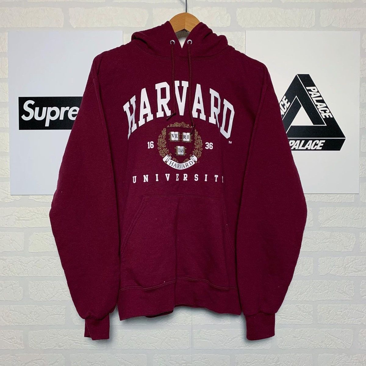 Vintage Hoodie Harvard University Big Logo Vintage Jerzees