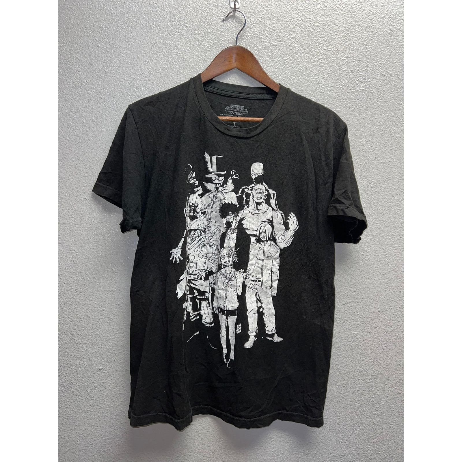 Vintage My Hero Academia Shirt Vanguard Action Squad Black Tee Large