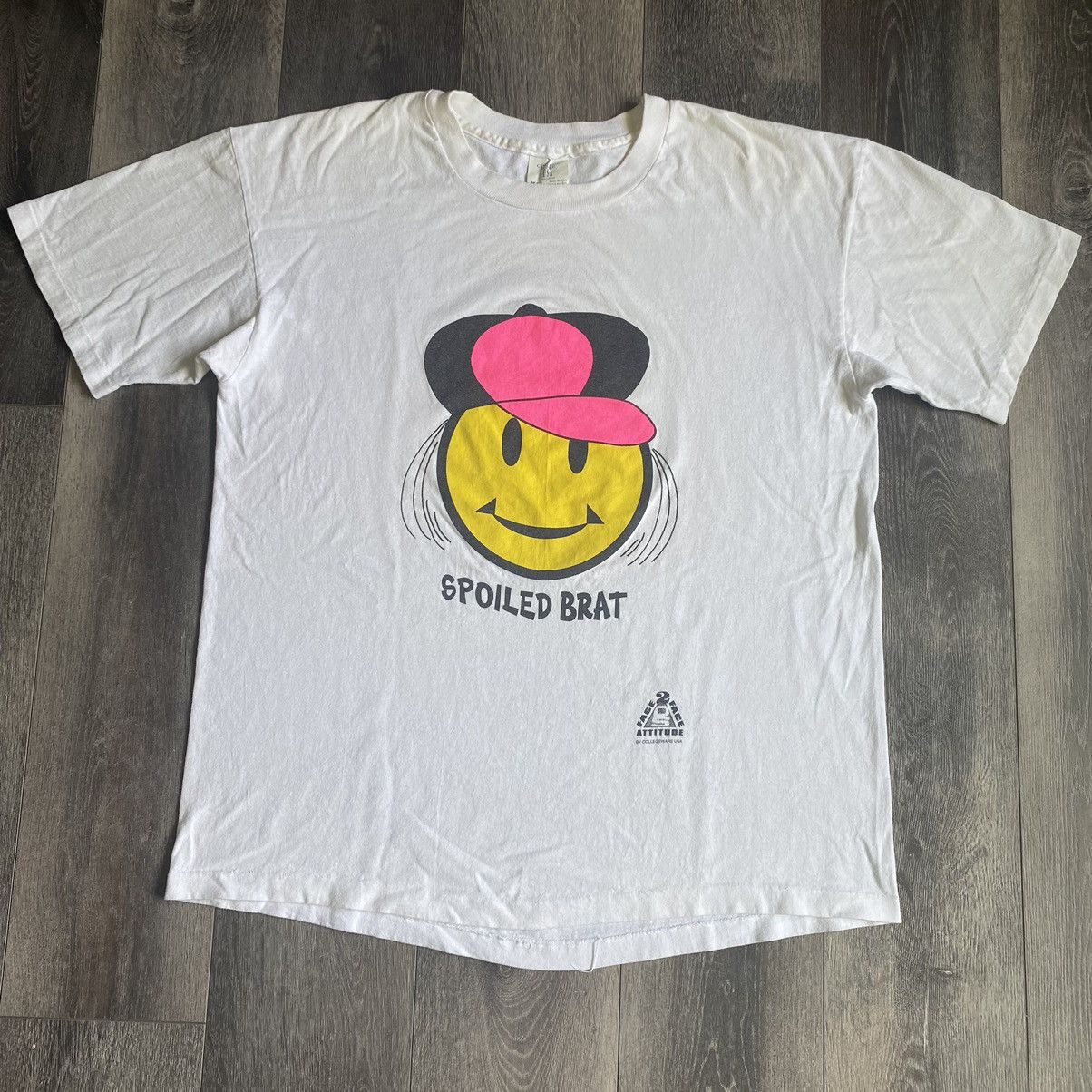 Vintage 1990s Spoiled Brat Smiley Parody Funny Logo T Shirt Hoodie, Sweatshirt | FlexRushtees.com