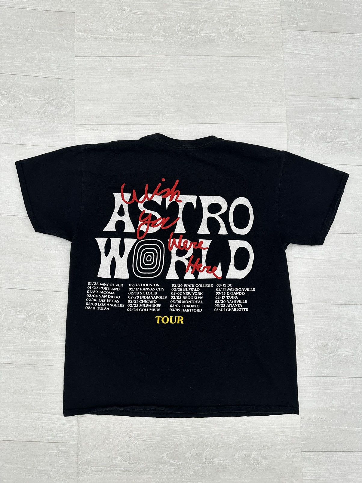 Scott Travis Scott Black Astroworld Wish You Were Here Tee Large Hoodie, Sweatshirt | FlexRushtees.com