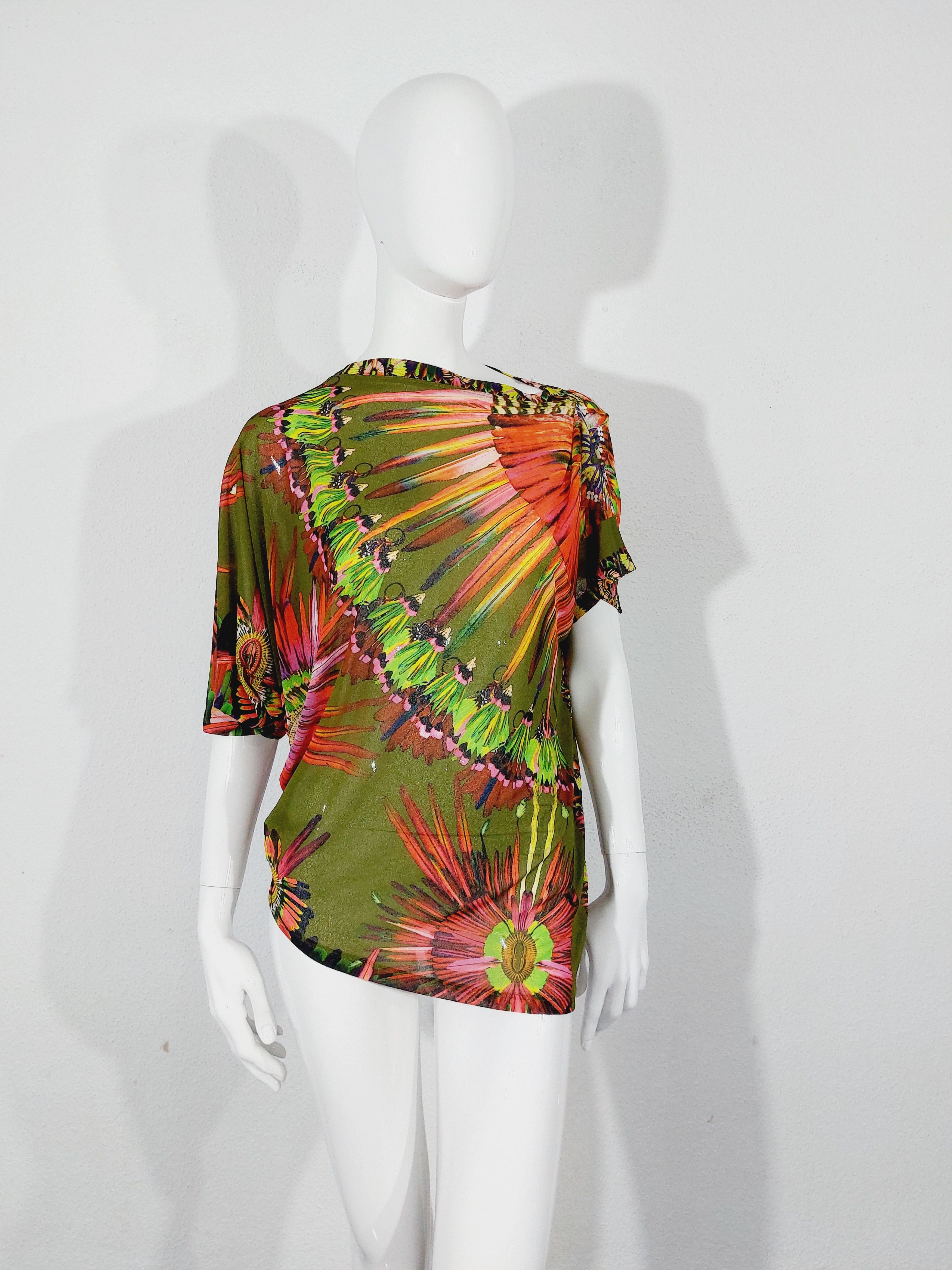 Paul Gaultier Jean Paul Gaultier Tropical Feather Ethnic Maori Tunic Top